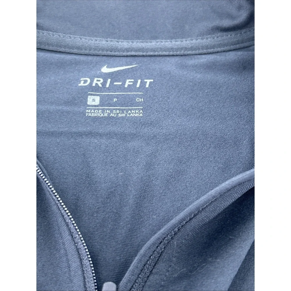 Nike Dri-FIT Womens Navy Blue Quarter Zip Pullover Thumbholes‎ 926270-419 Size S